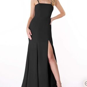 Azazie black chiffon bridesmaid dress